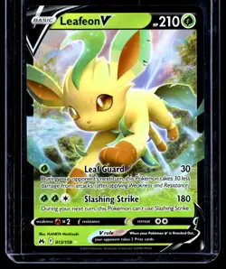 2023 TCG Pokemon #013 Leafeon V 013/159 Holo Ultra Rare Crown Zenith - Image 1