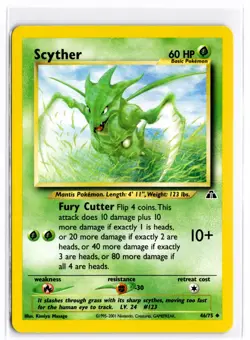 2001 TCG Pokemon #46 Scyther 46/75 Regular Unlimited Neo Discovery - Image 1