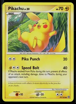 Pikachu 70/100 Stormfront Common Pokemon - Image 1