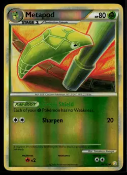 Metapod 46/123 HeartGold & SoulSilver Reverse Holo Uncommon Pokemon - Image 1