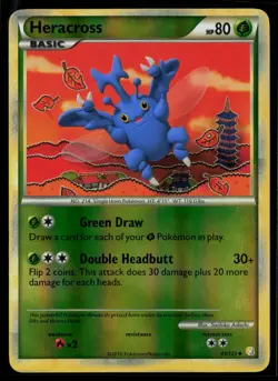 Heracross 43/123 HeartGold & SoulSilver Reverse Holo Uncommon Pokemon - Image 1