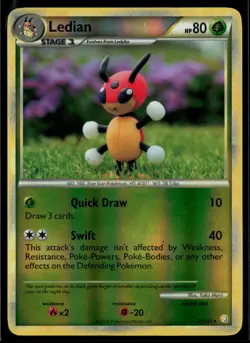 Ledian 25/123 HeartGold & SoulSilver Reverse Holo Rare Pokemon - Image 1