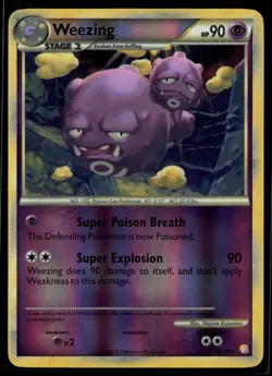 Weezing 34/123 HeartGold & SoulSilver Reverse Holo Rare Pokemon - Image 1