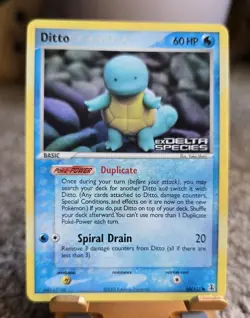 2005 Pokemon Ditto (Squirtle) EX Delta Species 64/113 Holo Rare 60HP English TCG - Image 1