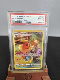 PSA 8 2022 Pokemon SWSH FA/Flareon Brilliant Stars - Image 1