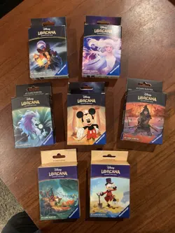 Lorcana Card Sleeves 7 Packs First 3 Sets 455 Total Lot New CCG TCG Disney - Image 1
