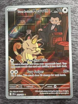 Pokemon Team Rocket's Meowth 203/182 Sv10: Destined Rivals Holo MINT - Image 2