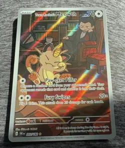 Pokemon Team Rocket's Meowth 203/182 Sv10: Destined Rivals Holo MINT - Image 3