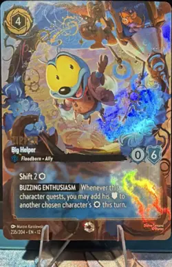 Disney Lorcana Zipper-Big Helper 235/204 Foil Character Card English - Image 1