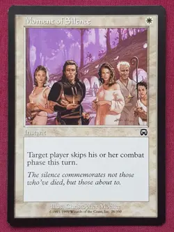 Magic The Gathering MERCADIAN MASQUES MOMENT OF SILENCE white card MTG - Image 1