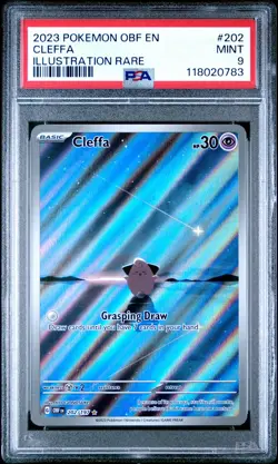 2023 POKEMON OBF EN-OBSIDIAN FLAMES ILLUSTRATION RARE #202 CLEFFA PSA 9 - Image 1