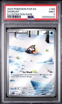 2023 POKEMON PAR EN-PARADOX RIFT ILLUSTRATION RARE #188 SNORUNT PSA 10 - Image 1