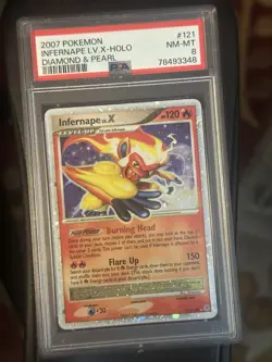 2007 Pokemon Infernape LV.X Holo Card #121/130 PSA 8 - Image 2