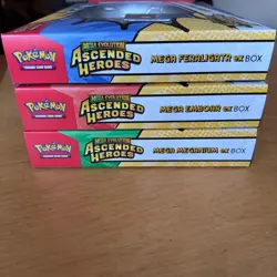 Pokemon TCG Ascended Heroes Mega Meganium Feraligatr & Emboar EX Box New Sealed - Image 3