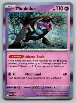 Munkidori 095/167 Rare Twilight Masquerade Pokemon Holo Near Mint - Image 1