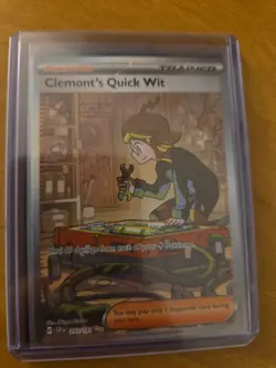 Pokemon TCG Clemonts Quick Wit Surging Sparks Special Illustration Card 243/191 - Image 1