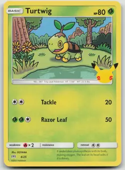 Turtwig 004/025 Promo McDonald's 25th Anniversary Promos Pokemon Near Mint - Image 1