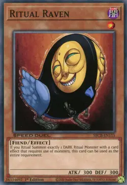 x3 Ritual Raven SBCB-EN115 Common Speed Duel Yugioh - Image 1