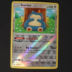 POKEMON CARD - SNORLAX - 158/214 - UNBROKEN BONDS - REVERSE HOLO HEAVY PLAY - Image 3