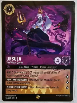 Disney Lorcana TCG Ursula's Return Sea Witch Queen 58/204 Non-Foil Card - Image 1