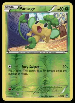 Pokemon Cards Pansage 5/162 Reverse Holo BREAKthrough XY NM - Image 1