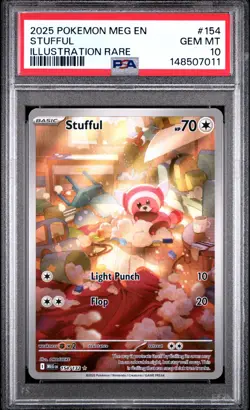 Stufful IR #154 PSA 10 Gem Mint Pokemon MEG EN 2025 Illustration Rare - Image 2