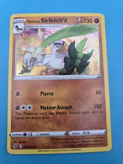 Pokemon TCG - Holo Galarian Sirfetch'd 95/192 - Rebel Clash 2020 NM - Image 1