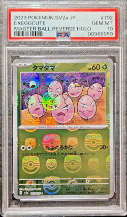 PSA 10 GEM MT Exeggcute #102 SV2a Master ball Reverse Holo 2023 Pokemon Japanese - Image 1