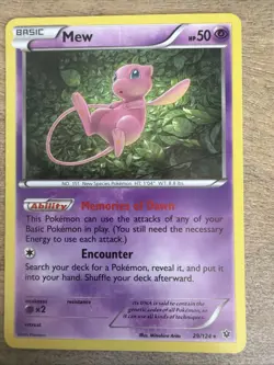 Mew 29/124 Holo Rare Fates Collide Pokemon Reverse Holo Lightly Played - Image 1