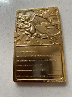 1999 Nintendo Burger King 23K Gold Plated CHARIZARD Trading Card - Image 4