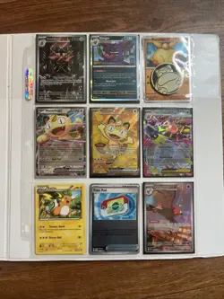 Page of Pokemon Cards including rare Meowth Ex perfect order, Gengar, and more - Image 1