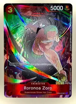 One Piece Roronoa Zoro ST01-013 Gift Collection Alt Art Super Rare Foil TCG Card - Image 1