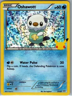 Oshawott - 21/25 Holo McDonald's 25th Anniversary Promos - Pokemon Card - NM - Image 1