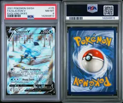 Pokemon Card- 2021 SWORD & SHIELD EVOLVING SKIES #175 FULL ART/GLACEON V PSA 8 - Image 3