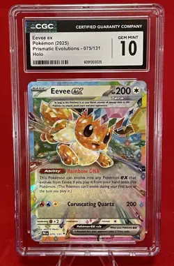 Pokemon TCG Eevee EX 075/131 Gem Mint CGC 10 GEM MINT - Image 1