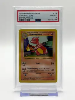 1999 Pokemon Base Set Shadowless Charmeleon 24/102 PSA 8 NM-MT - Image 1