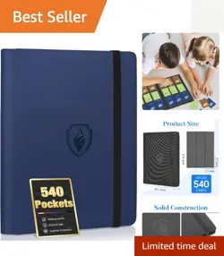9 Pocket Card Binder for 540 Cards, PU Cover Trading Card Binder, Sturd - Image 1