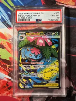 2025 POKEMON MEG EN-MEGA EVOLUTION ULTRA RARE #155 MEGA VENUSAUR EX PSA 10 - Image 1