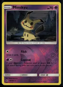 Mimikyu 58/145 Guardians Rising Reverse Holo Holo Rare Holo Pokemon - Image 1