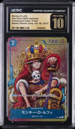 2023 ONE PIECE JPN PROMO CARDS #P-043 MONKEY D.LUFFY CGC 10 PRISTINE - Image 1