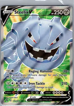 Steelix V (Full Art) 176/185 SWSH04: Vivid Voltage - Pokemon Card - NM - Image 1