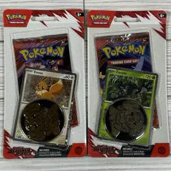 Pokemon TCG Scarlet & Violet Destined Rivals Eevee Zarude Blister Pack Lot of 2 - Image 1