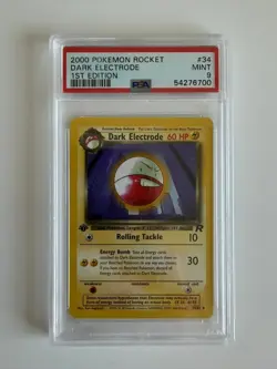 Dark Electrode 34/82 1st Edition 2000 Pokemon Team Rocket PSA 9 Mint - Image 1