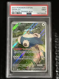2023 POKEMON SVP EN-SV BLACK STAR PROMO 151 ELITE TRAINER BOX #051 SNORLAX PSA 9 - Image 1