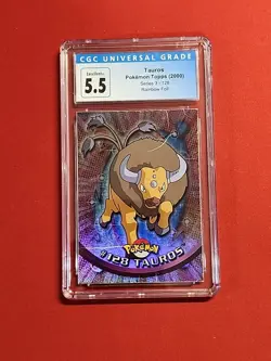 Tauros 128 Pokemon Topps Rainbow Foil CGC 5.5 - Image 1