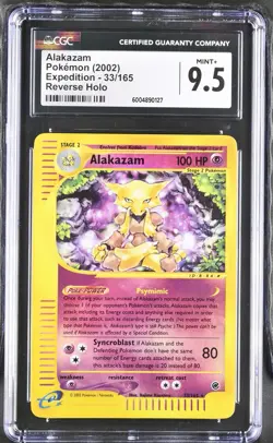 Alakazam 033/165 2002 Pokemon Expedition Reverse Holo Rev Foil CGC 9.5 - Image 1