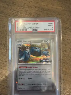2024 Pokemon Metang - 090 (Prerelease) [Staff] Temporal Forces Psa 9 - Image 1