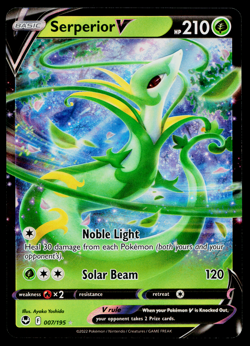 Serperior V 007/195 Holo Rare V Silver Tempest Pokemon Near Mint - Image 1