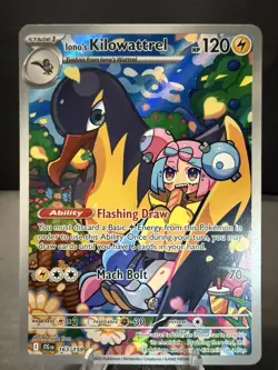 Iono's Kilowattrel 163/159 Sv09: Journey Together Holo Illustration Rare Pokemon - Image 1