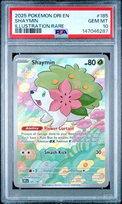 Pokemon Shaymin Sv10 Destined Rivals Illustration Rare Holo #185 PSA 10 185/182 - Image 1